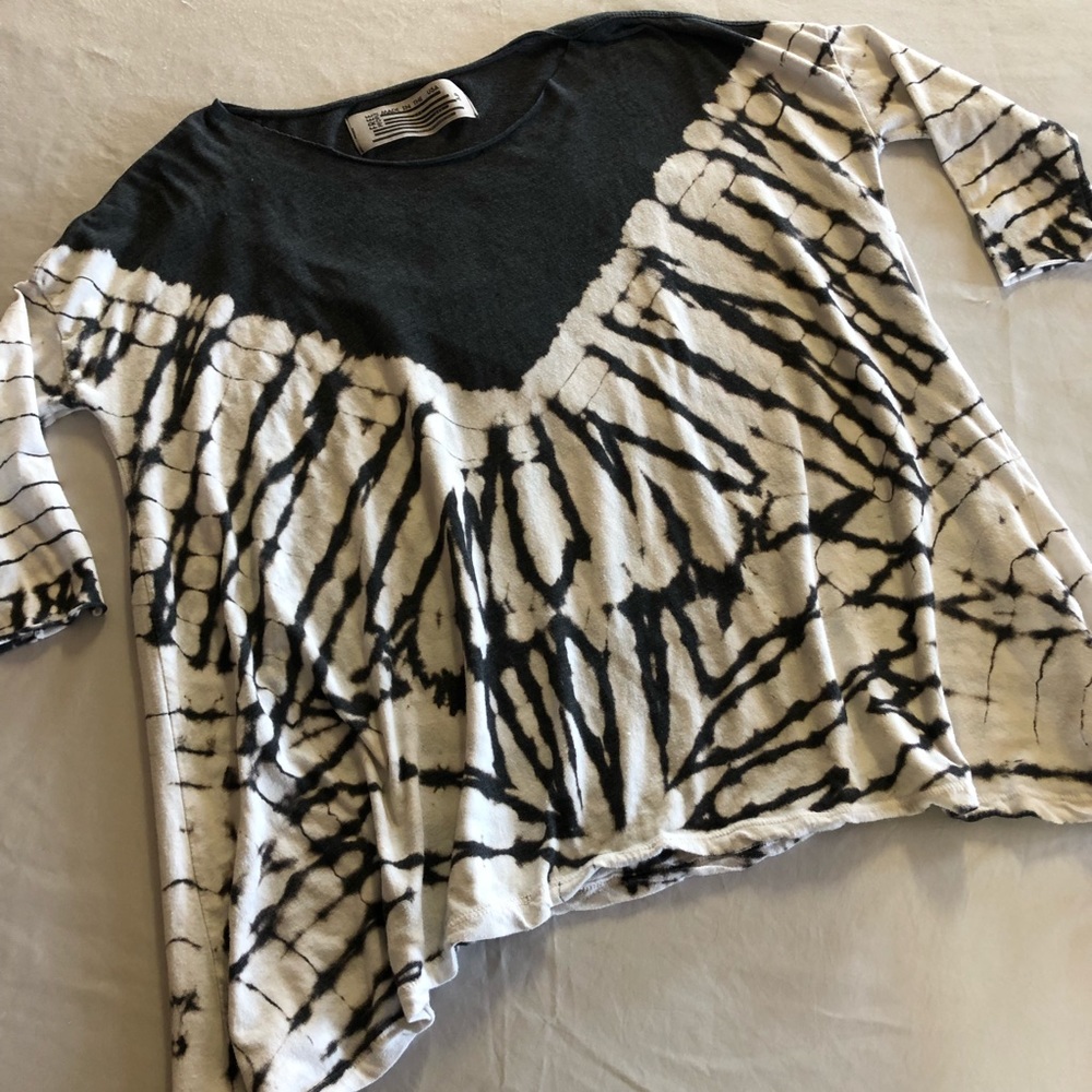 WE THE FREE People Gray Dolman Tie Dye Casual Top